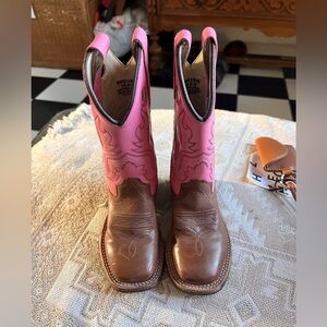 Shyanne Pink and Brown Western Boots